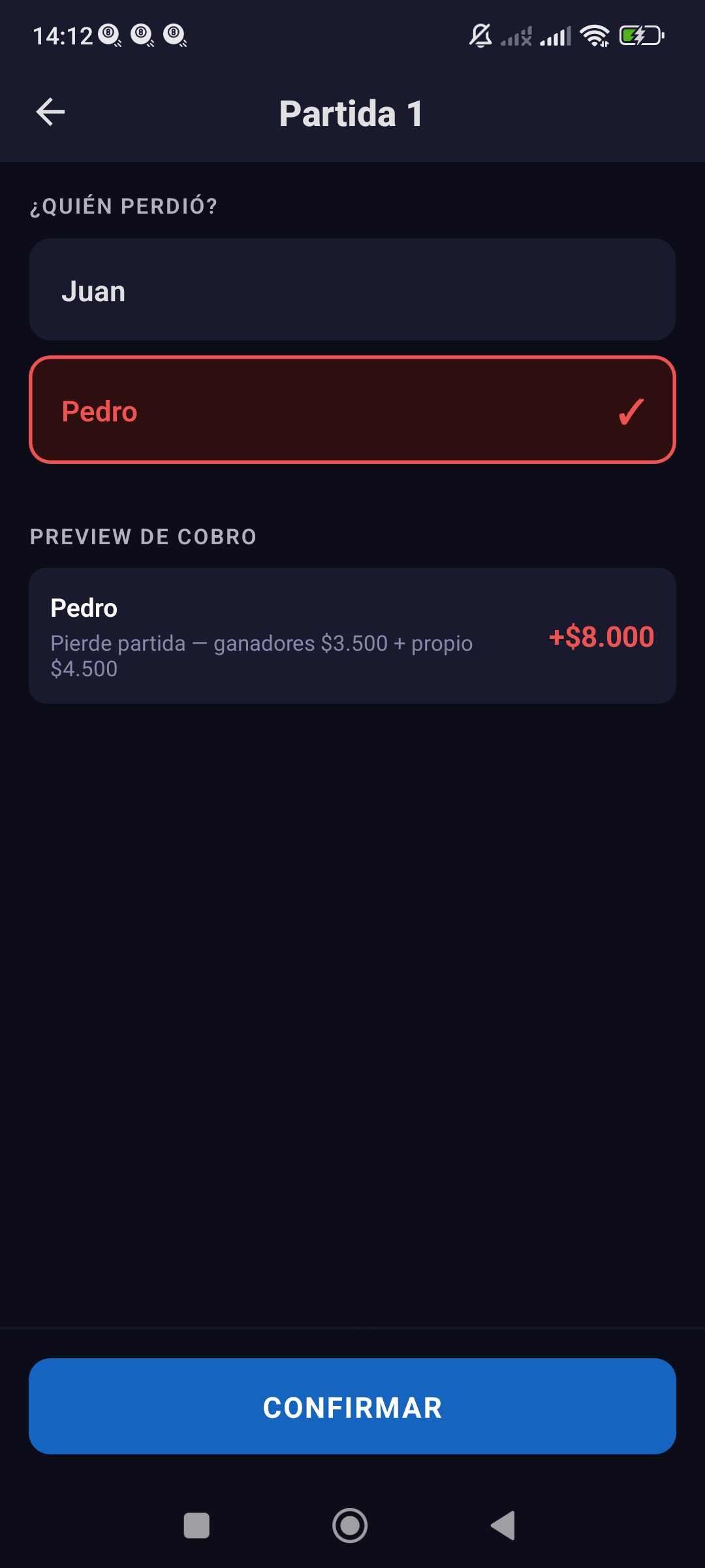 Resultado de partida